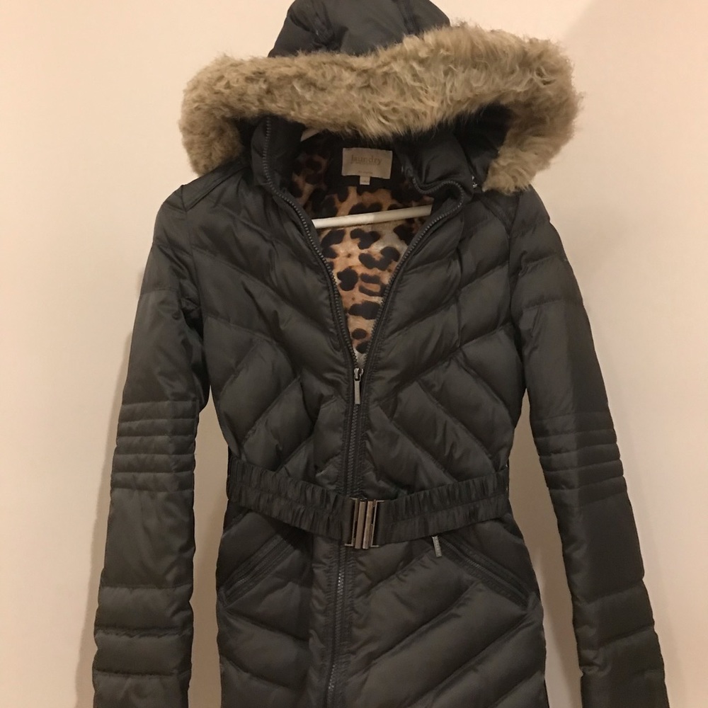 Gray jacket with hood - size: S